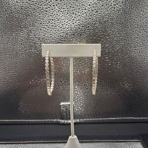 Elegant Gold and Sterling  Silver Hoop Earrings